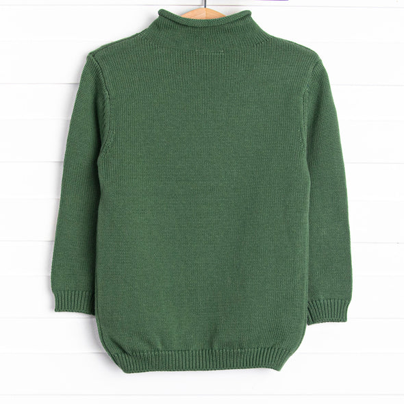 Rolled Neck Mallard Sweater, Green