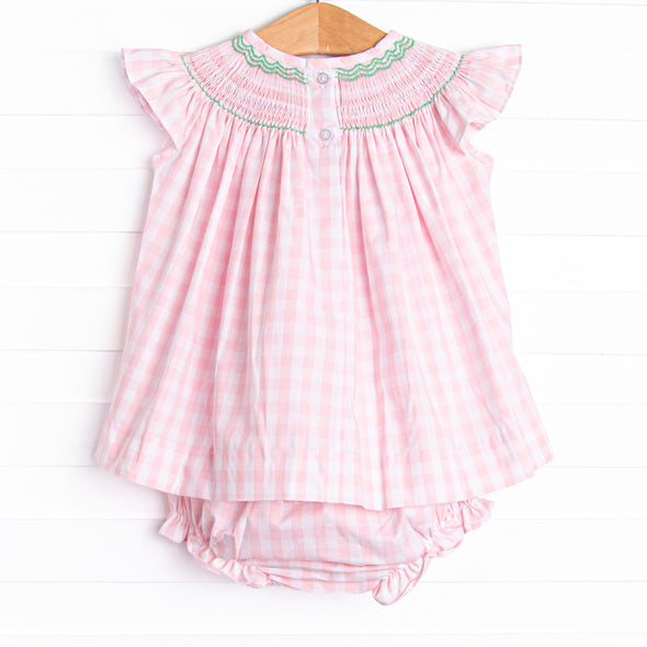 Go With the Flow Smocked Diaper Set, Pink