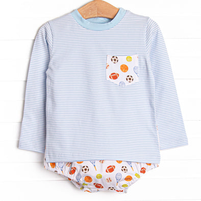 Game Time Diaper Set, Blue