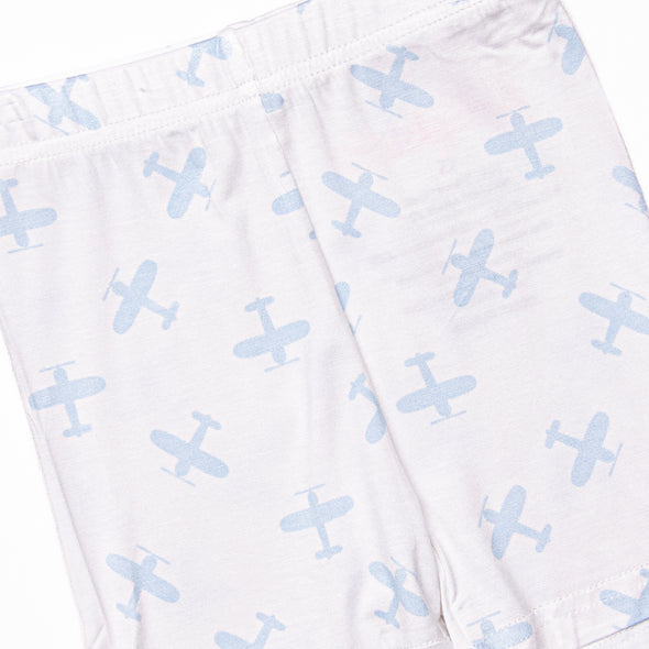 Soaring Skies Bamboo Pajama Short Set, Blue