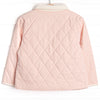 Corduroy Collar Quilted Coat, Pink