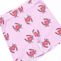 East Coast Crabs Bamboo Pajama Short Set, Pink