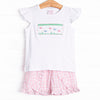Go With the Flow Smocked Ruffle Short Set, Pink