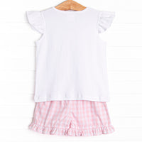 Go With the Flow Smocked Ruffle Short Set, Pink