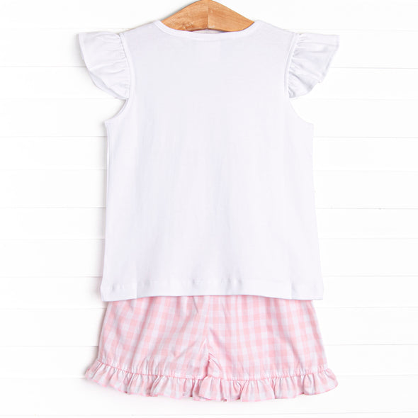 Go With the Flow Smocked Ruffle Short Set, Pink