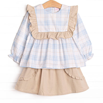 Picture Perfect Plaid Skirt Set, Blue