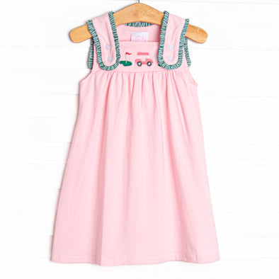 Putterly Adorable Applique Dress, Pink