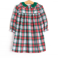 Yuletide Classic Smocked Dress, Green
