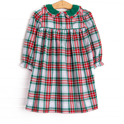 Yuletide Classic Smocked Dress, Green