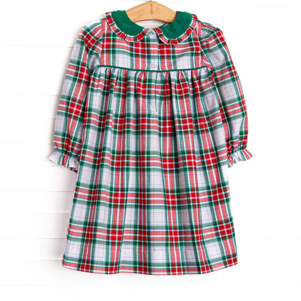 Yuletide Classic Smocked Dress, Green