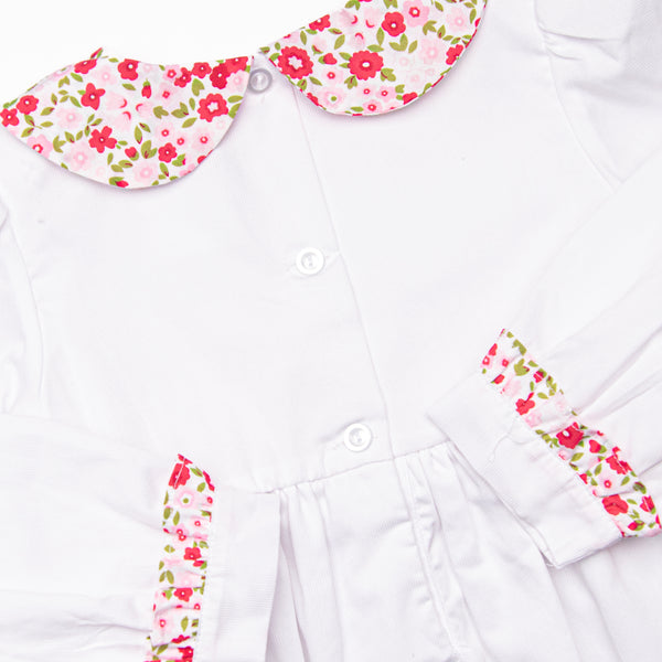 Going Steady Smocked Dress, White