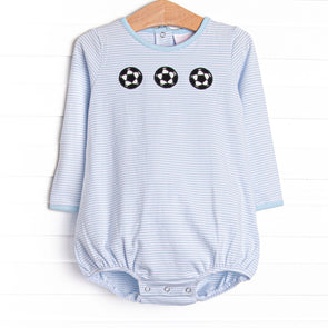 Corner Kick Cutie Applique Bubble, Blue Stripe