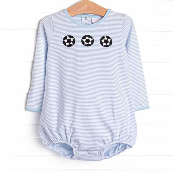 Corner Kick Cutie Applique Bubble, Blue Stripe