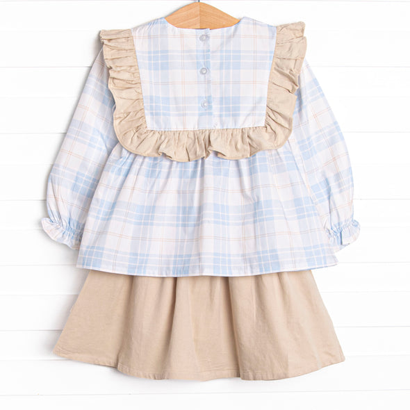 Picture Perfect Plaid Skirt Set, Blue