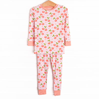 Cherry Sweet Dreams Bamboo Pajama Set, Pink