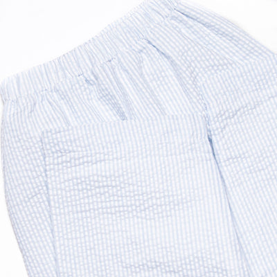 Amusement Park Adventures Smocked Pant Set, Blue Seersucker