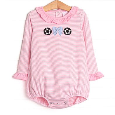 Corner Kick Cutie Applique Bubble, Pink Stripe