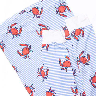 East Coast Crabs Bamboo Pajama Set, Blue