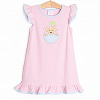 Puddle Pup Applique Dress, Pink