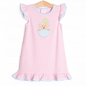Puddle Pup Applique Dress, Pink