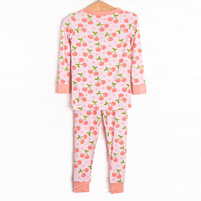 Cherry Sweet Dreams Bamboo Pajama Set, Pink