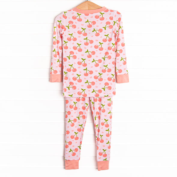 Cherry Sweet Dreams Bamboo Pajama Set, Pink