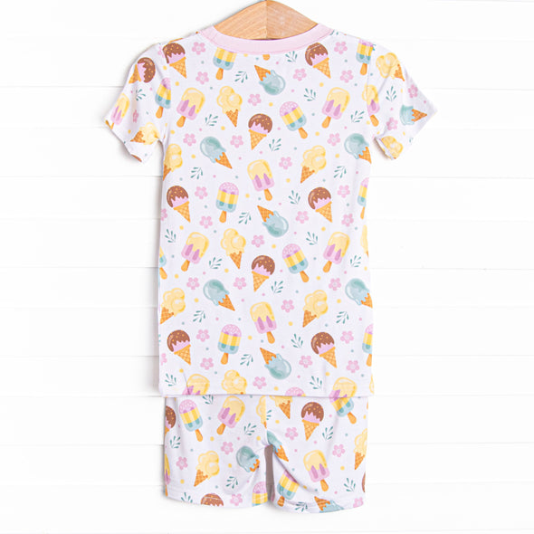 Ice Cream Dreams Bamboo Pajama Short Set, Pink