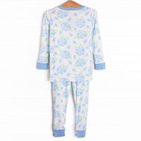 Bedtime Blossoms Bamboo Pajama Set, Blue