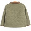 Corduroy Collar Quilted Coat, Green