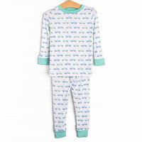 Truck Stop Bamboo Pajama Set, Green