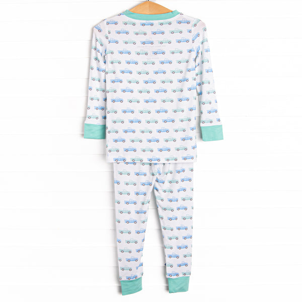 Truck Stop Bamboo Pajama Set, Green