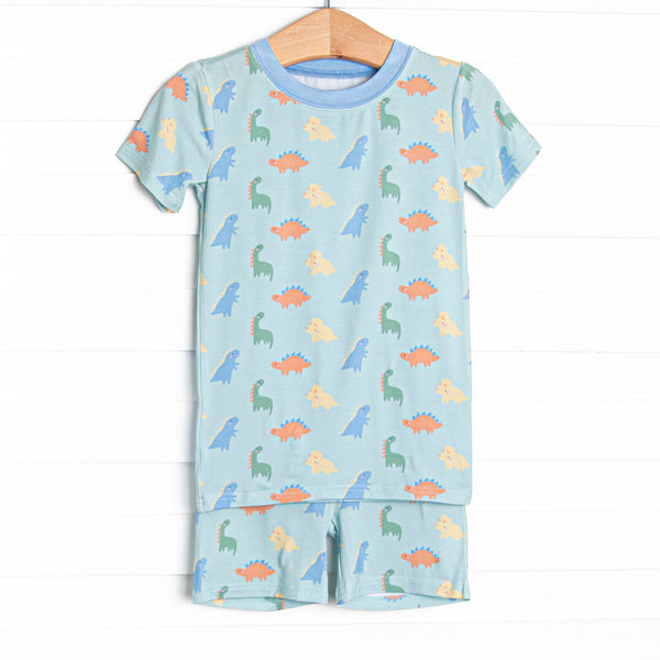 Dino Dreams Bamboo Pajama Short Set, Green