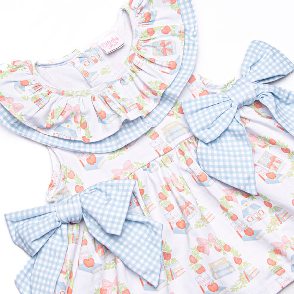 First Day Florals Side Tie Dress, Blue