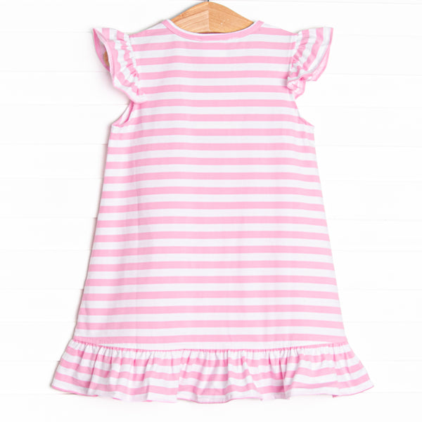 Miss Mouse Applique Dress, Pink Stripe