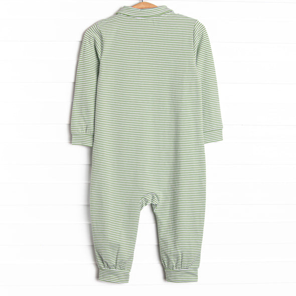 Tee'd Up Embroidered Romper, Green