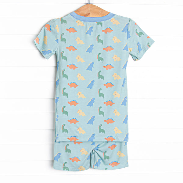 Dino Dreams Bamboo Pajama Short Set, Green