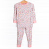 Sunset Florals Bamboo Pajama Set, Pink