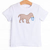 Sand Pail Pup Applique Top, White