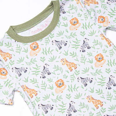 Wild Ones Bamboo Pajama Short Set, Green