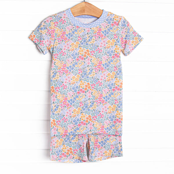 Island Blooms Bamboo Pajama Short Set, Blue