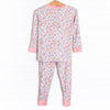 Sunset Florals Bamboo Pajama Set, Pink