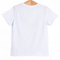 Sand Pail Pup Applique Top, White