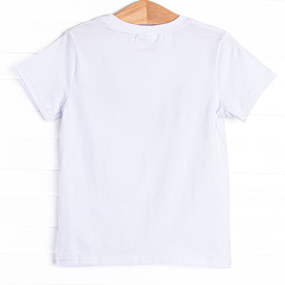 Sand Pail Pup Applique Top, White