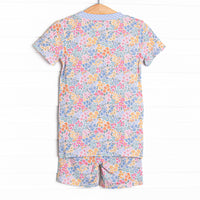 Island Blooms Bamboo Pajama Short Set, Blue