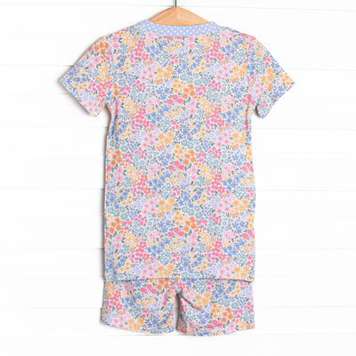 Island Blooms Bamboo Pajama Short Set, Blue