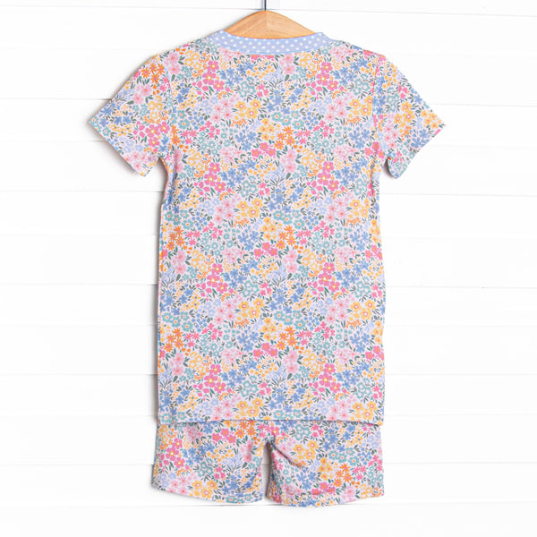 Island Blooms Bamboo Pajama Short Set, Blue