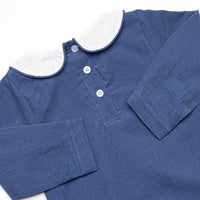 Pointer Pup Applique Bubble, Navy Corduroy