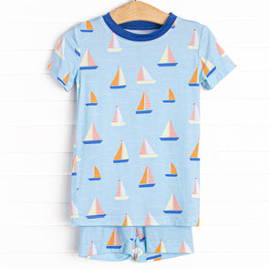 Sleep at Sea Bamboo Pajama Short Set, Blue