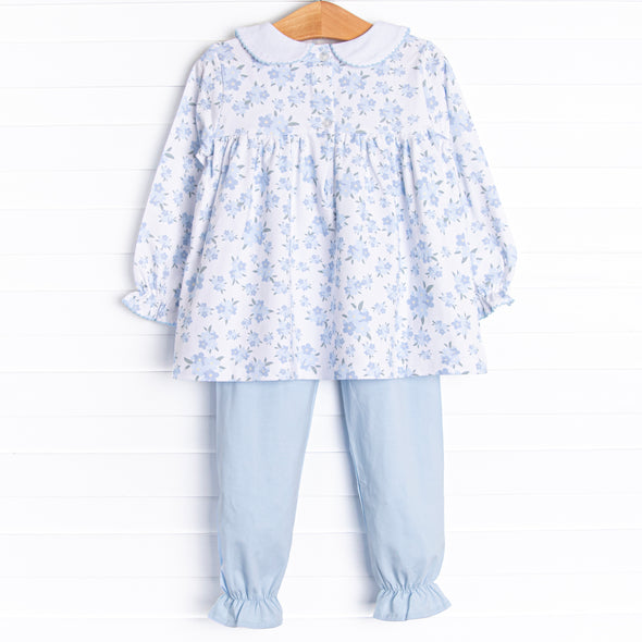 You Had Me at Hydrangea Pant Set, Blue