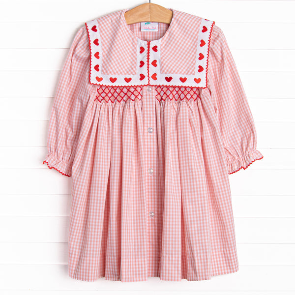 Close to the Heart Embroidered Dress, Pink